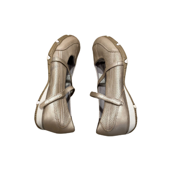 Goldstream Cross Strap Gold Golf Flats Shoes 8.5M - Picture 6 of 10